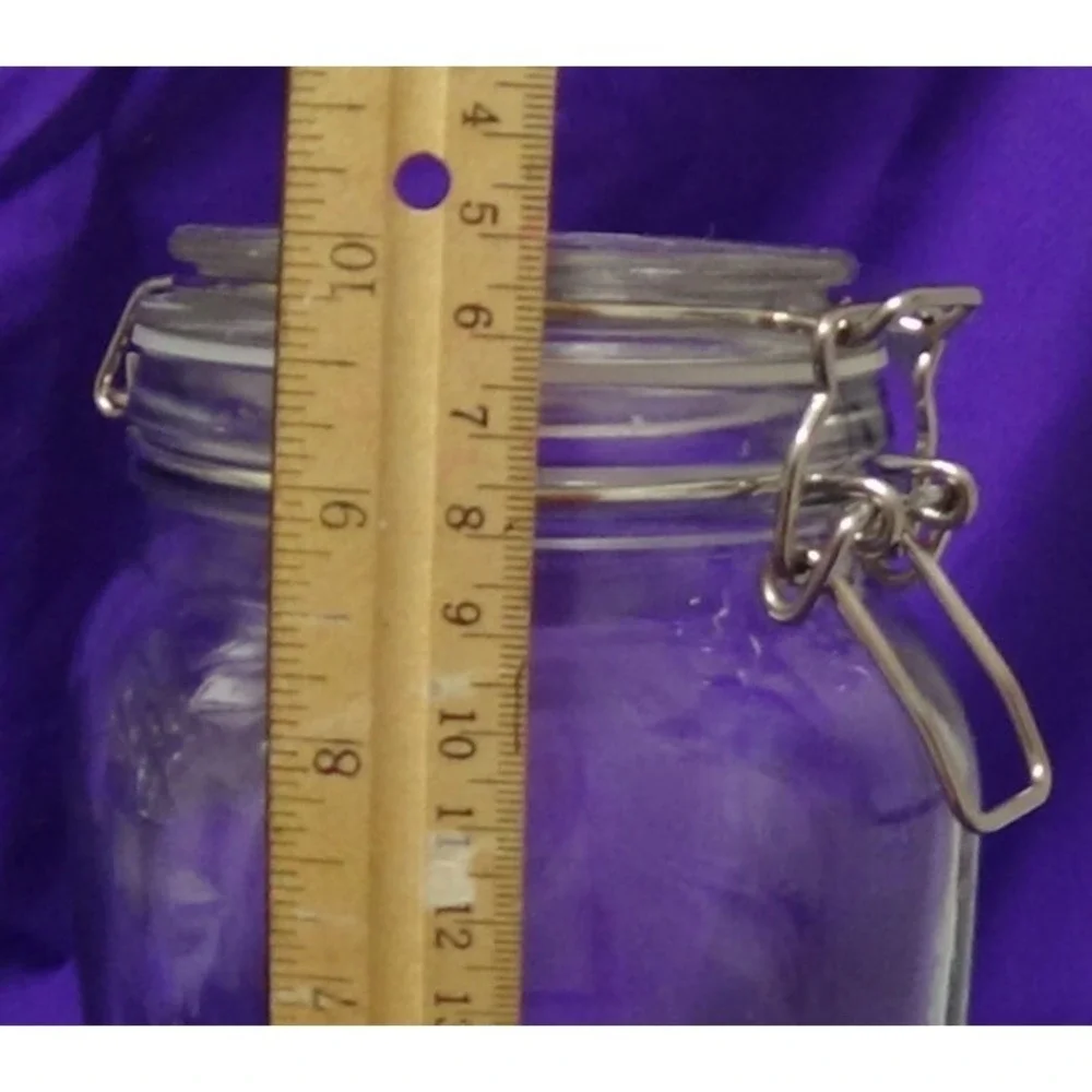 Storage Jars with Airtight Clamp Lids Glass Food 3 Pack Large Kitchen #125